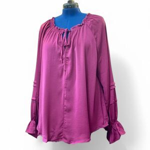 GIGIO "Steal the Show" Poet Boho Blouse - Magenta, 1XL